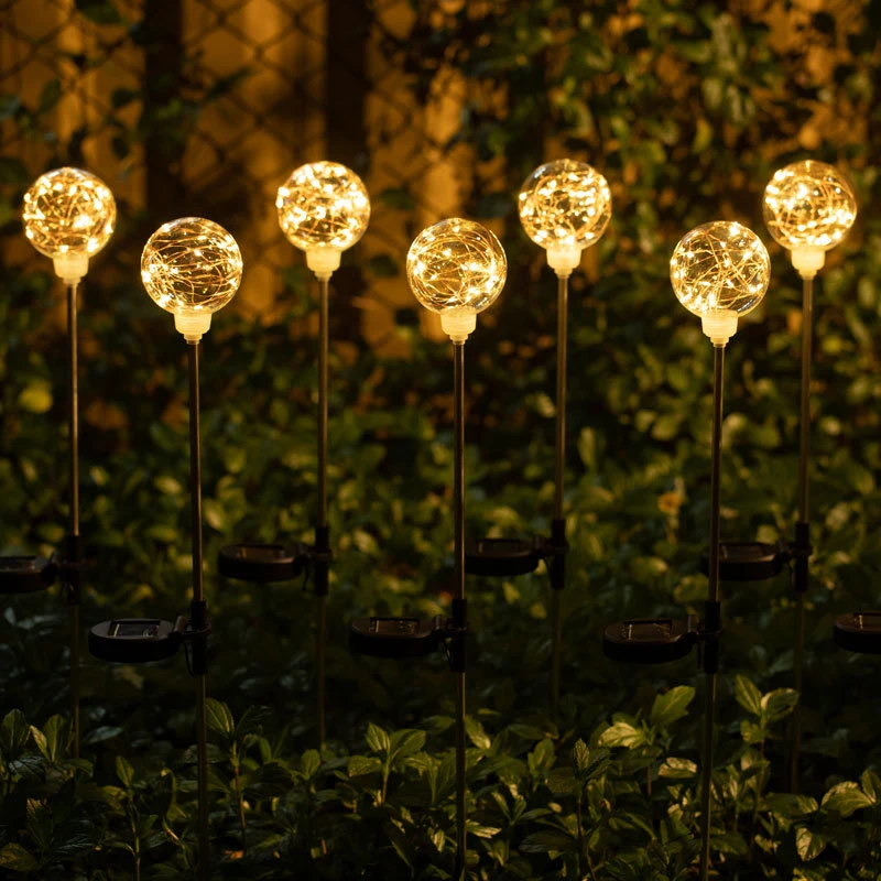 Solar Ball Reed Lamp Garden Courtyard Decorative LED Solar Floor Lamps Outdoor Waterproof Copper Wire Ball Reed Lights