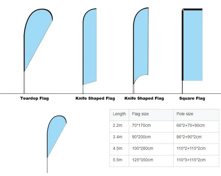 Factory Wholesale Flag Pole Aluminum Filberglass Beach Flag Pole