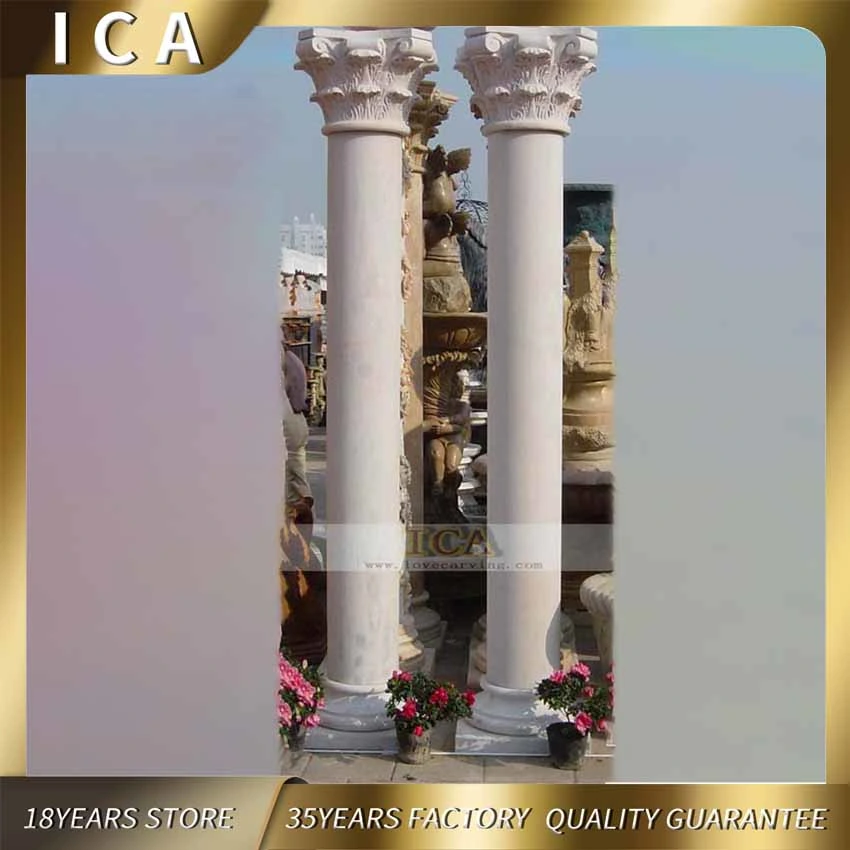 Natural Stone Classic Marble Roman Pillars Column for Construction Decoration