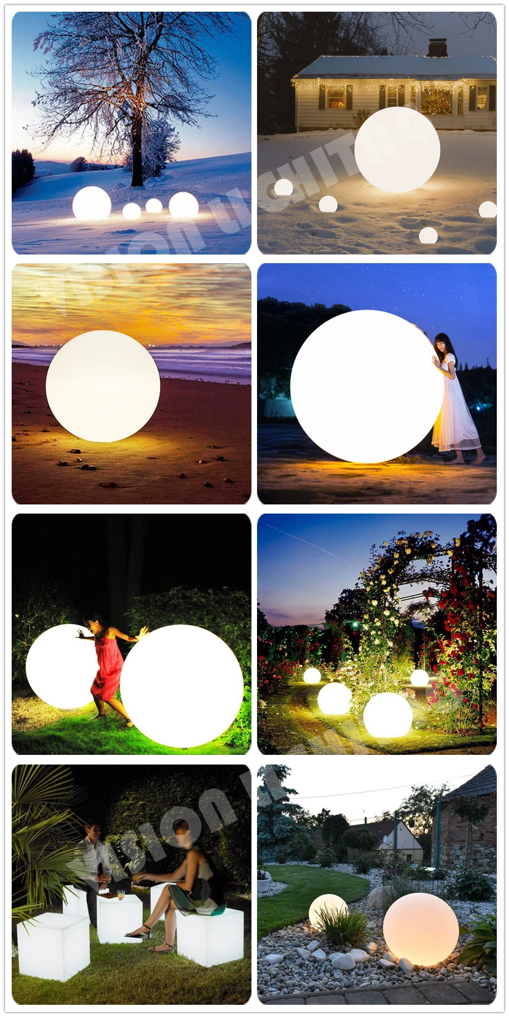 Smart RGB LED Induction Charge Ball Mood Light for Garden Landscape Decoration