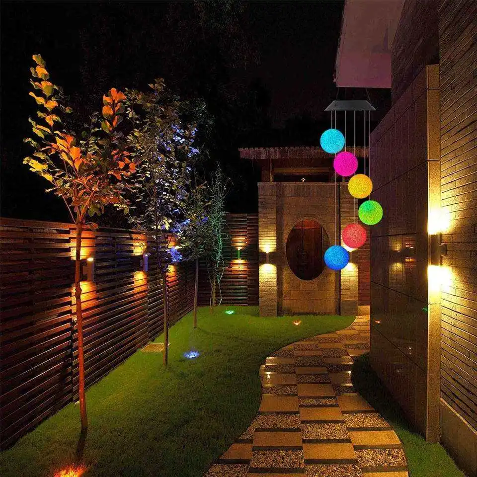 Newest Outdoor Decorative Garden Hanging Solar Powered Wind Chime Lights
