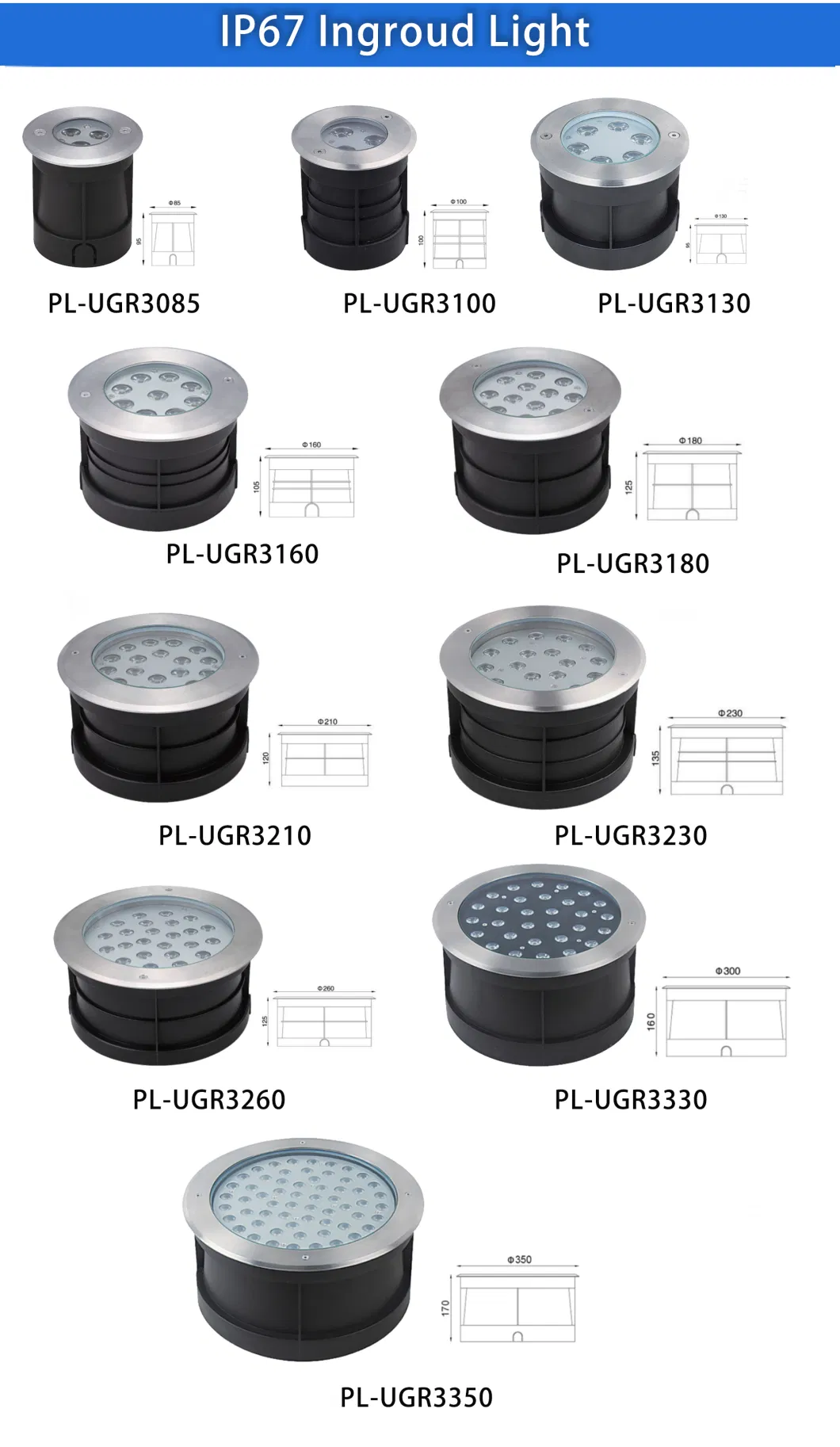 18watt Smart Control Pathway Garden Road Lighting Inground Light IP67 Outdoor Waterproof RGB Underground Light