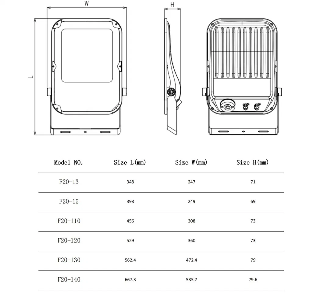 Outdoor Waterproof LED Flood Light 30W-400W High-Pole Lamp LED Flood Light Lamp