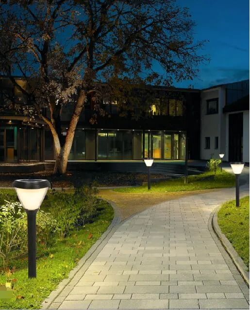 All in One Decorative Bollard Lights Outdoor Landscape Flower IP65 Energy Solar LED Garden Light