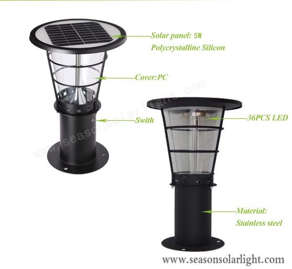 40cm Waterproof IP65 LED Light Lamp 5W Garden Lawn Outdoor Solar Bollard LED Light for Pathway Lighting