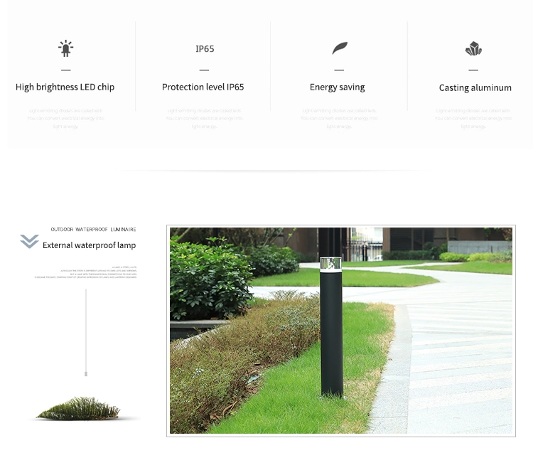 LED Lawn Light Outdoor Garden Stand Pole Pillar Lamp Waterproof Column Lawn Light Courtyard Pathway Post Bollards Light