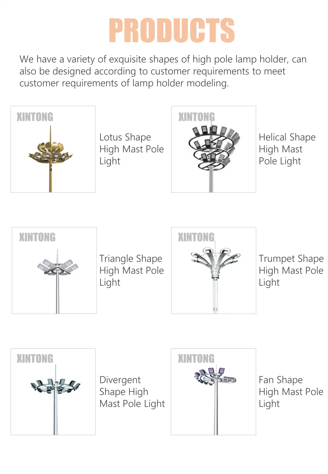 30m Stadium High Mast Light 10m Octagonal MID-Hinged Galvanized High Mast