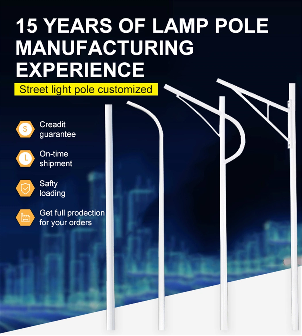 Cutomized 6m 8m 10m 12m Price Galvanized Steel Street Light Lamp Pole