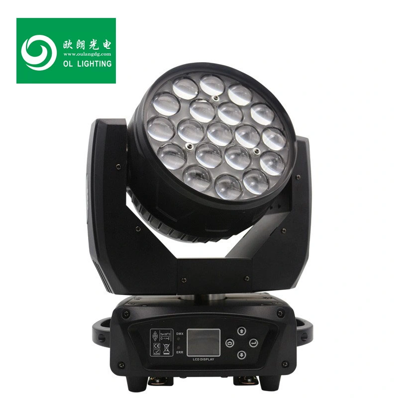 Stage Light 19psc 15W LED RGBW Beam Zoom Wash Moving Head Light