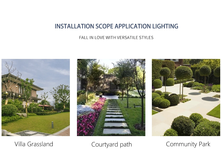 Simple Design LED Bollard Light Outdoor Garden Light 800-2500mm Square Meter Illuminating Aluminum Lawn Lights