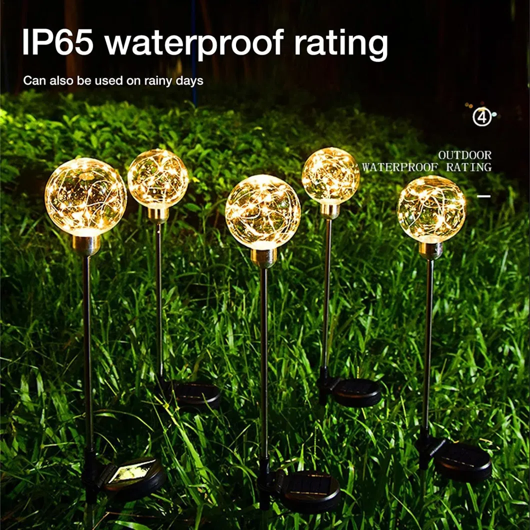 Solar Ball Reed Lamp Garden Courtyard Decorative LED Solar Floor Lamps Outdoor Waterproof Copper Wire Ball Reed Lights