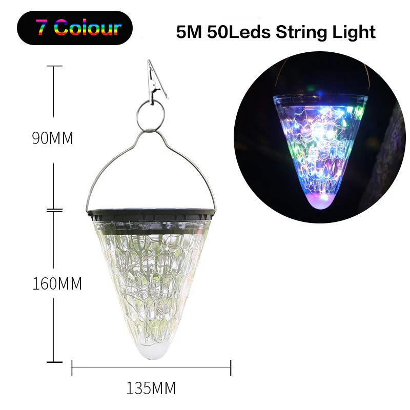 3 Lighting Modes 2200mAh 50 LED Solar Lantern Hanging Garden Lights