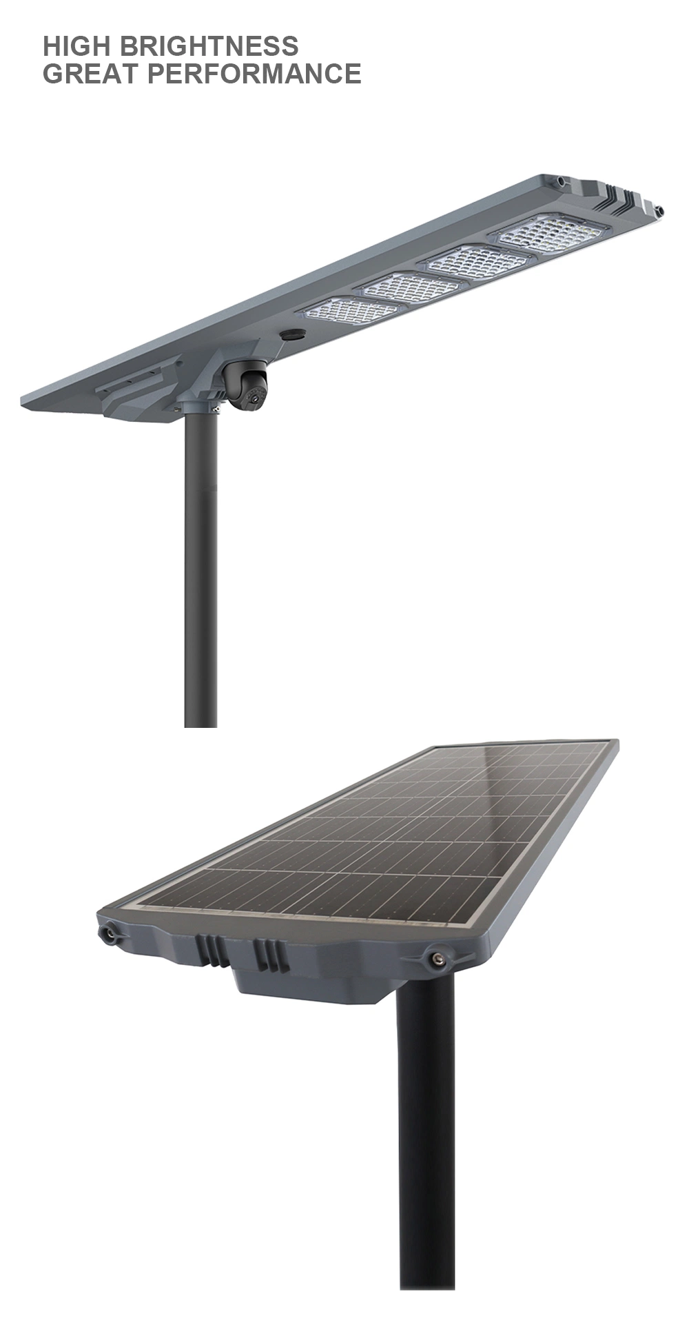 Outdoor All in Two IP66 100W Waterproof Solar Panel PV Energy Powered Flood Outdoor CCTV LED Road/Garden/Street Light with Lithium Battery