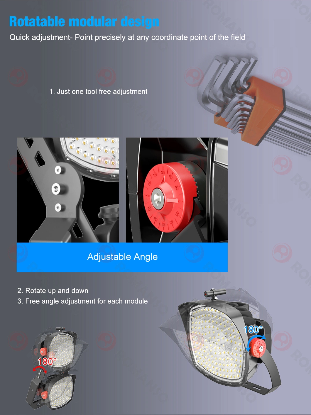 Industrial IP65 Waterproof Outdoor 1200W LED Flood Court Lighting