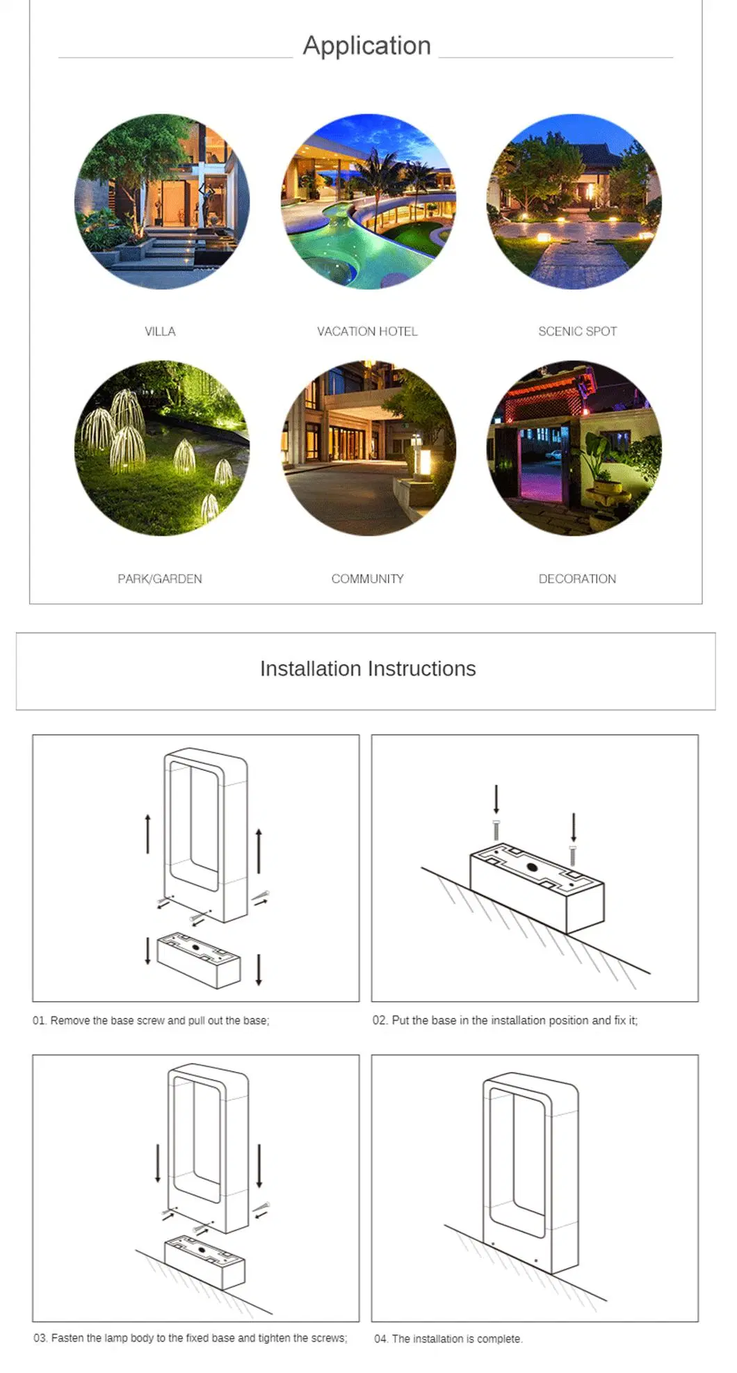 Waterproof Outside Garden Landscape LED Lawn Light