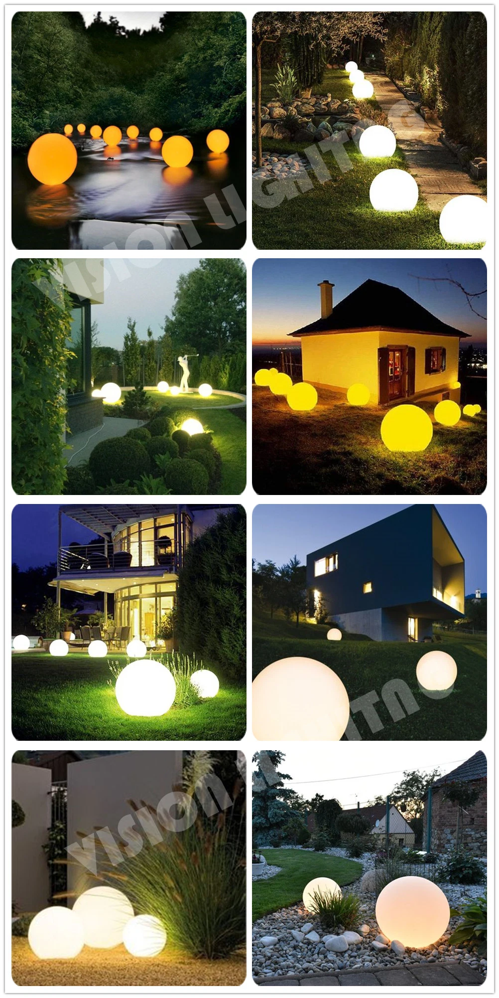 Smart RGB LED Induction Charge Ball Mood Light for Garden Landscape Decoration