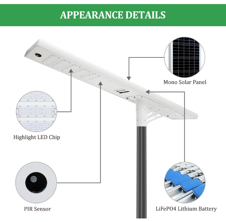 Wholesale Best Price 30W 100W 150W 200W 250W Outdoor Deck Energy Powered Panel Flood Motion Sensor Road Battery Garden Wall LED All in One Solar Street Light