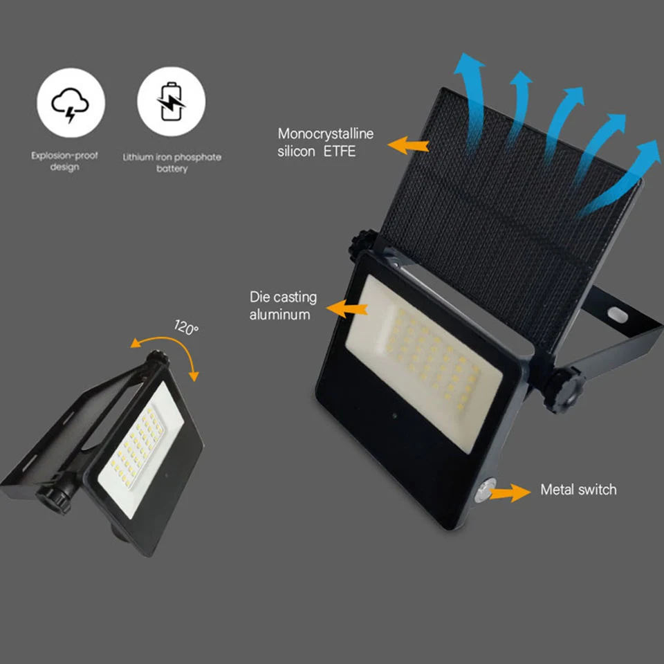 5W 10W 15W 20W Solar Flood Light Reflector LED Solar Floodlight LED Outdoor Waterproof Folded Lamp