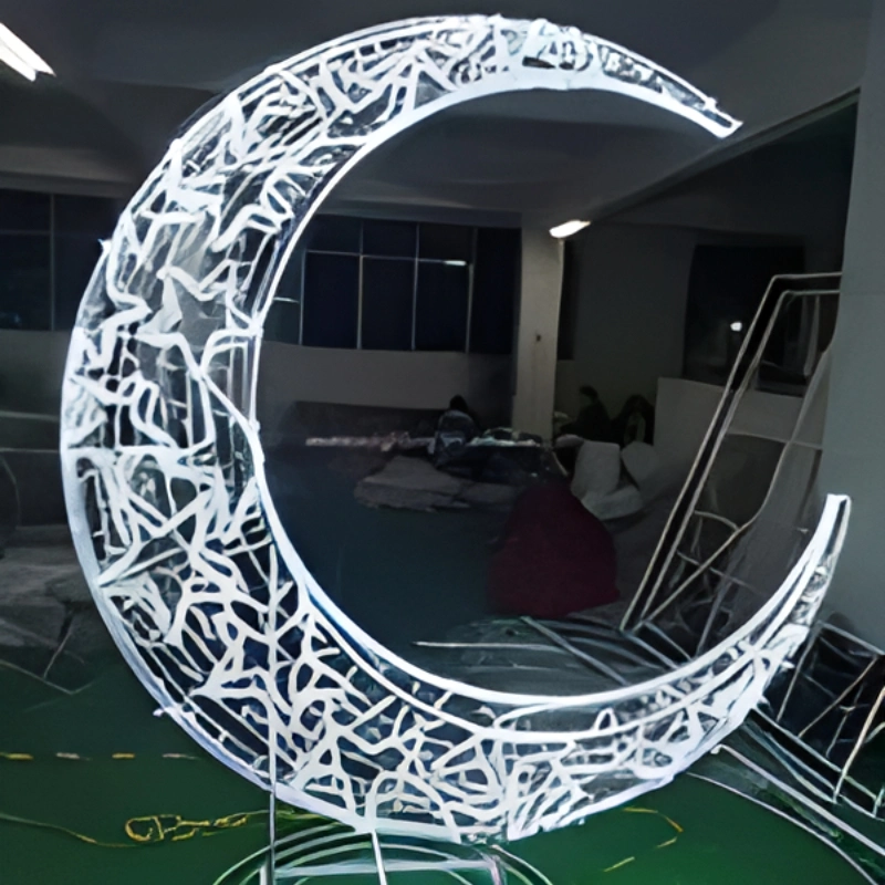 LED Motif Moon Model Lights Christmas Holiday Decoration Lamps Artificial Giant Winter Festival Decorative Street