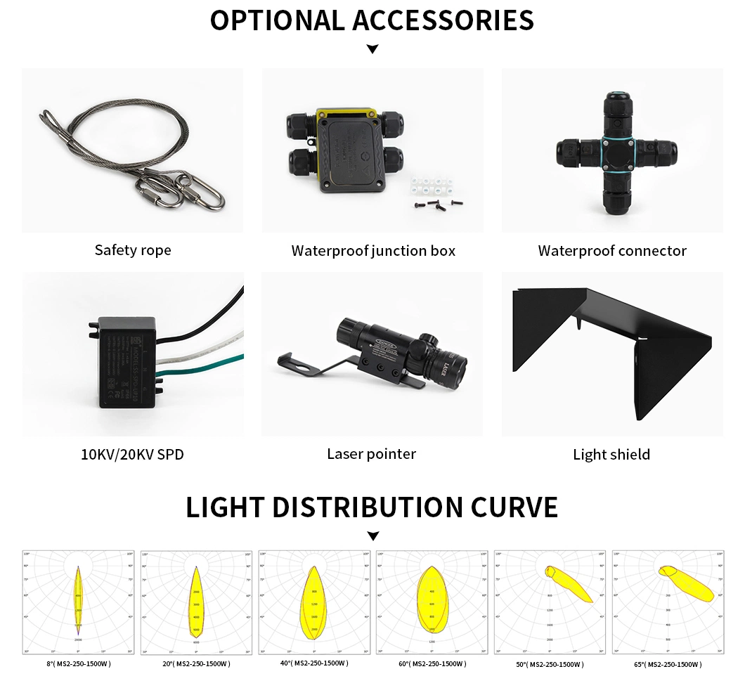 Outdoor Football LED Sports Stadium Large Area Flood Light 1500W LED Spot Outdoor Light