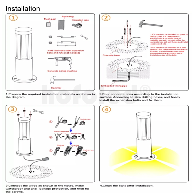 15W Round Aluminum IP65 Waterproof Landscape Post Bollard Garden LED Lawn Light