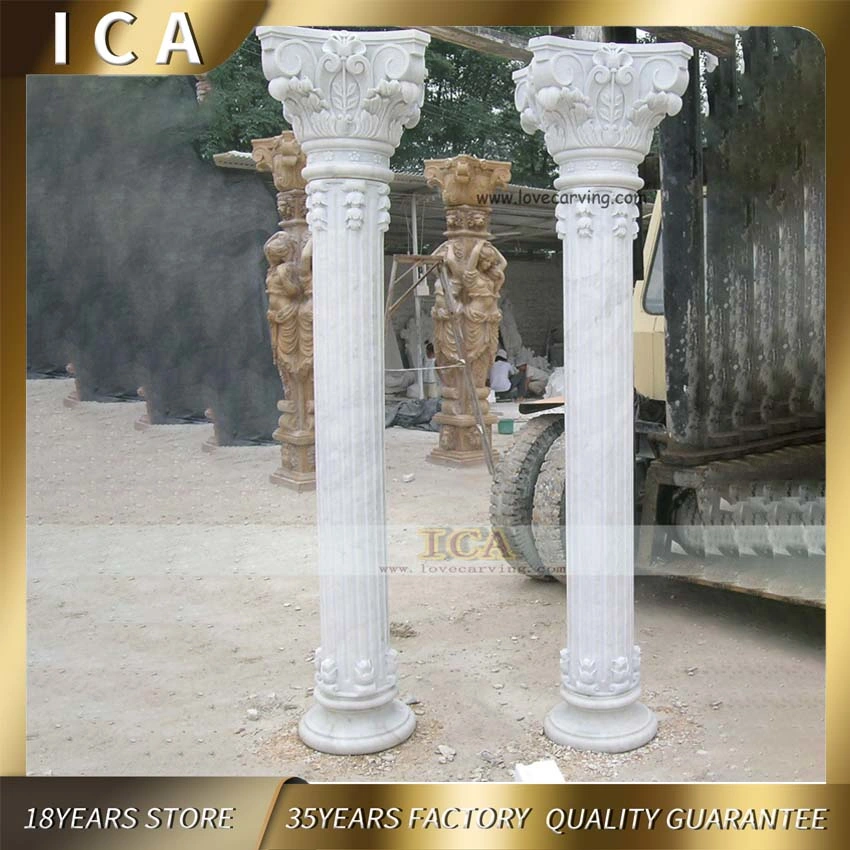 Home Decor Classic Greek Roman Marble Column with Corinthian Style