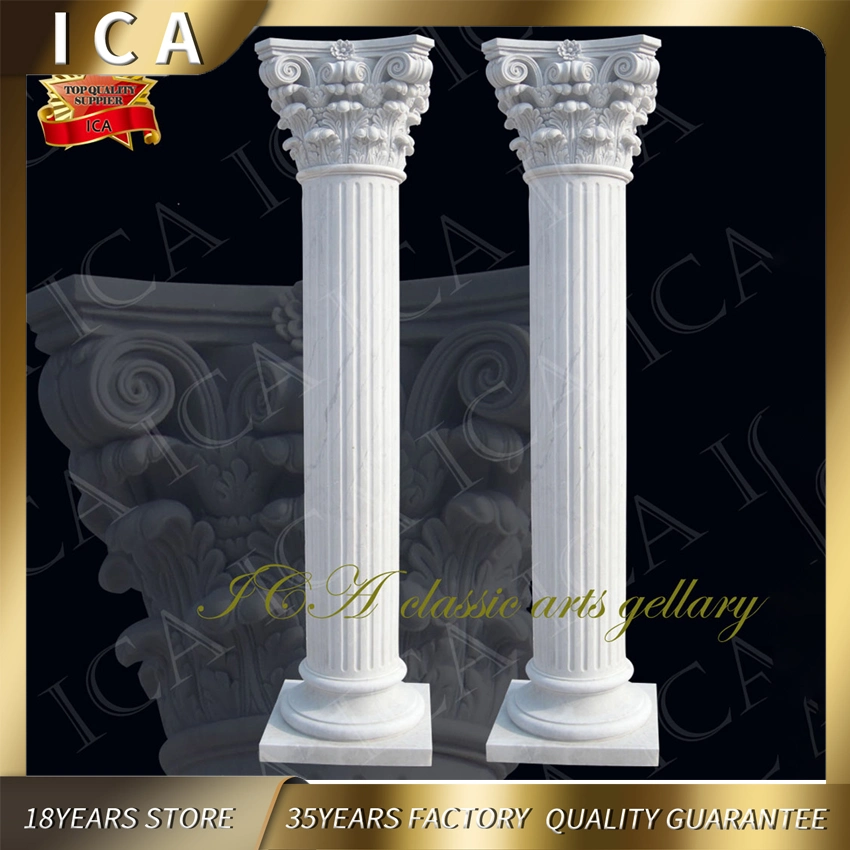 Home Decor Classic Greek Roman Marble Column with Corinthian Style