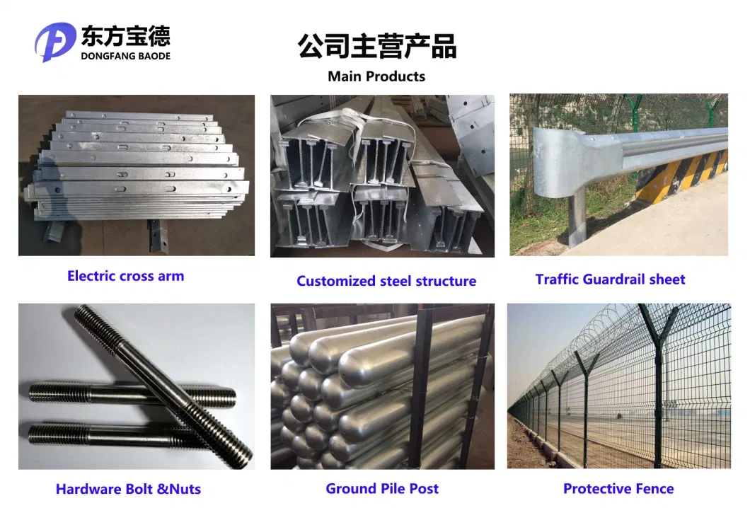 Q355/S355jr High Strength Hot DIP Galvanized Mild Steel H Beam Post Metal Columns Solar Support I Beam Post Columns Punched Holes Post