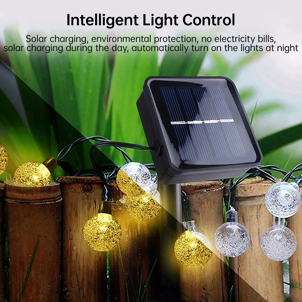 Outdoor Waterproof Crystal Fairy Light Chritmas Garden Solar String Lights