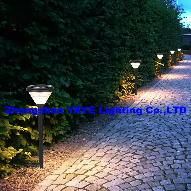Yaye China 30W CE IP66 Solar Stand Garden Path Lights Black Aluminum Landscape Lawn COB LED Bollard Landscape Yard Walkway Garden Light 3 Years Warranty