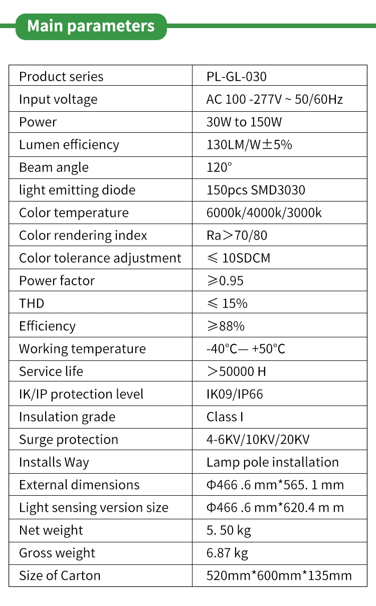 IP66 Top Post 30W LED Module Street Garden Light