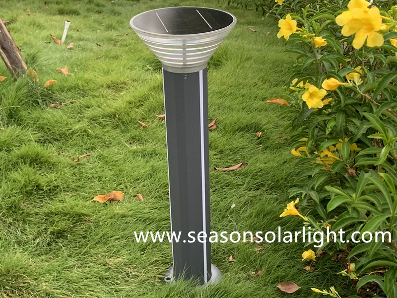 Decorative Border Pathway Driveway Landscape Lighting Outdoor Bollard Solar LED Garden Light with LED Strip Light