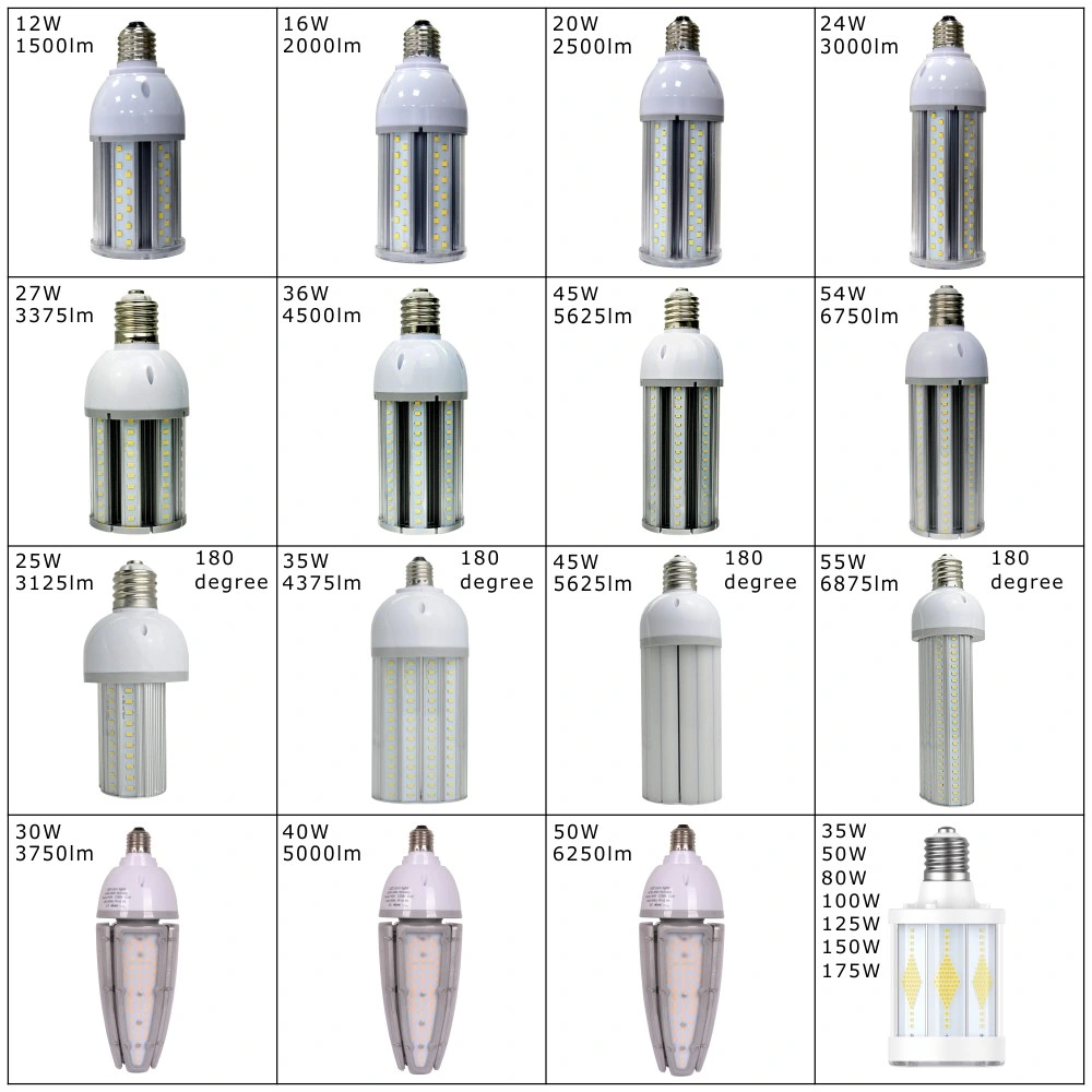 Energy Saving 5years Warranty E27 Outdoor Wall Light Retrofit LED Post Top Garden Bollard Lamp 16W 16 W Watt LED Bulb Corn Light