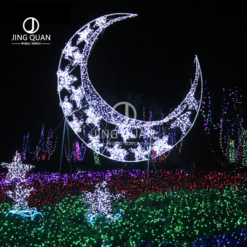 LED Motif Moon Model Lights Christmas Holiday Decoration Lamps Artificial Giant Winter Festival Decorative Street