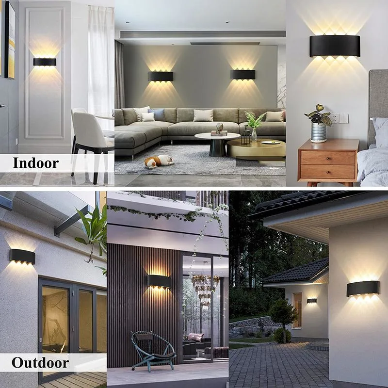 LED Outdoor Wall Light Waterproof Garden Aisle Light Villa Cement up Down Light