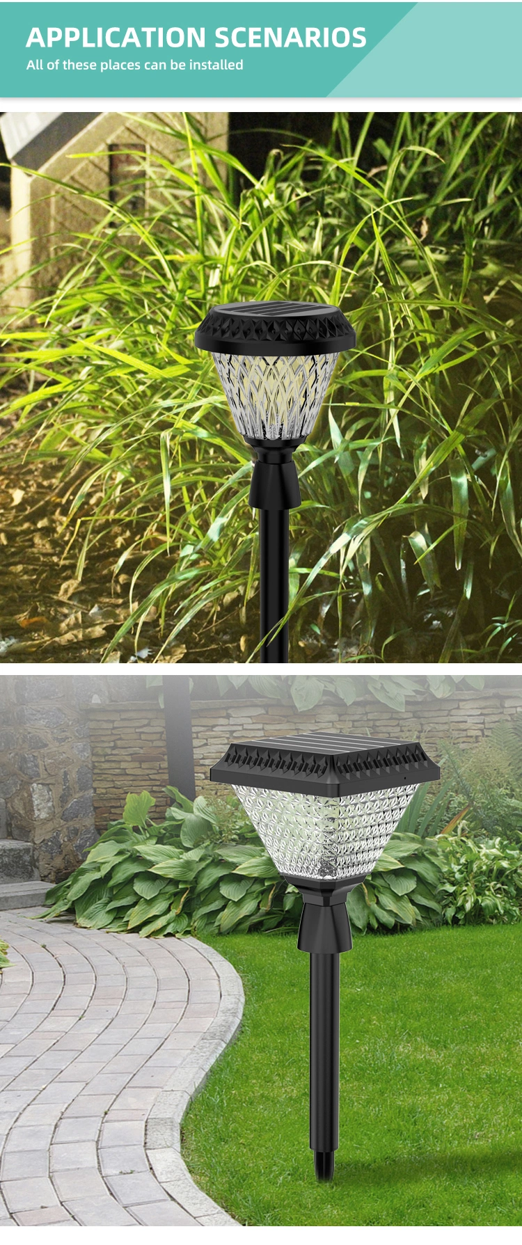 Hot Sale Waterproof Solar Column Headlight Solar Light Solar Lighting Column for Garden Scenery