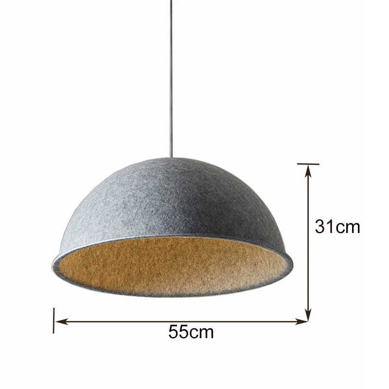 Hot Sell Black Solid Felt Shade Hanging Decorative Pendant Light Dining Table Light Fixtures