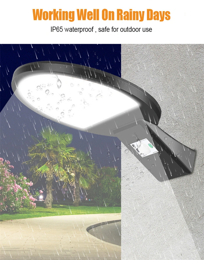 Waterproof Round Solar Street Lights Outdoor Motion Sensor COB Light with Remote Control Solar Light Garden Wall Street Light