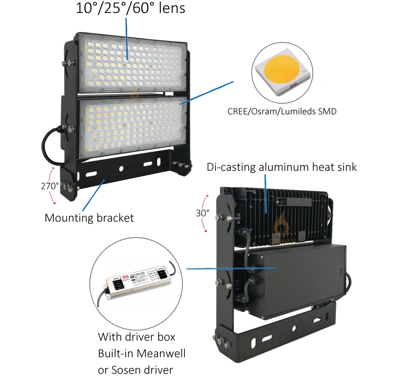 IP66 Outdoor 300W LED Sport Football Field High Mast Pole Flood Lamp