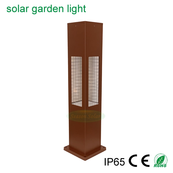 Modern Square Standing Solar Lighting LED Bollard Light with Solar Panel System &amp; Luz LED