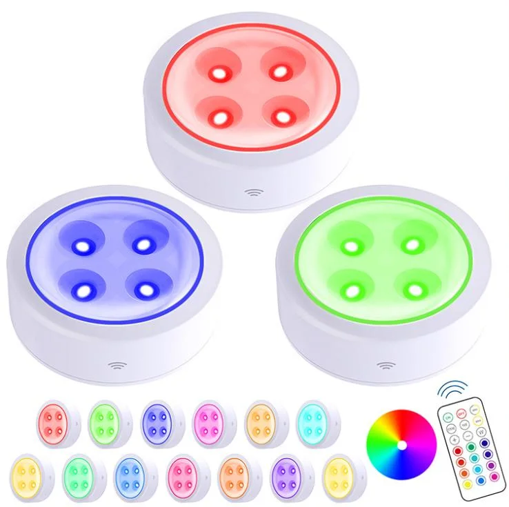 Wholesale 40 Lumen Colorful Battery Cabinet Wall Light with Remote 4PCS LED Home Decorative Wall Mount Touch Night Lamp Time Setting Sensor LED Lighting