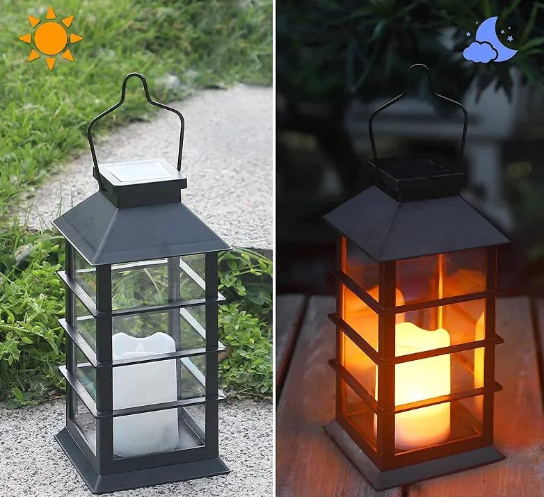 New Style Hanging Candle Decorative Garden Wall Lamp Hot LED Lighting Garden Lawn Yard Solar Powered Garden Wall LED Light