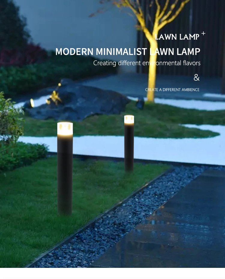 LED Lawn Light Outdoor Garden Stand Pole Pillar Lamp Waterproof Column Lawn Light Courtyard Pathway Post Bollards Light