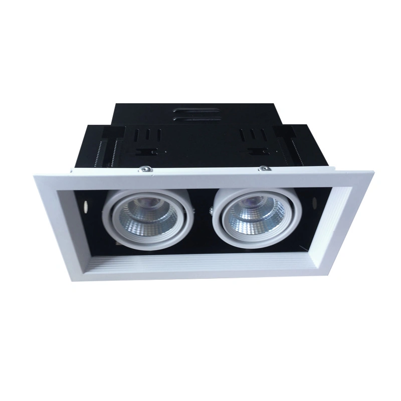 LED Grille Light Double LED Downlight Fixtures MR16 Fitting Recessed GU10 Bulb Replaceable Downlights