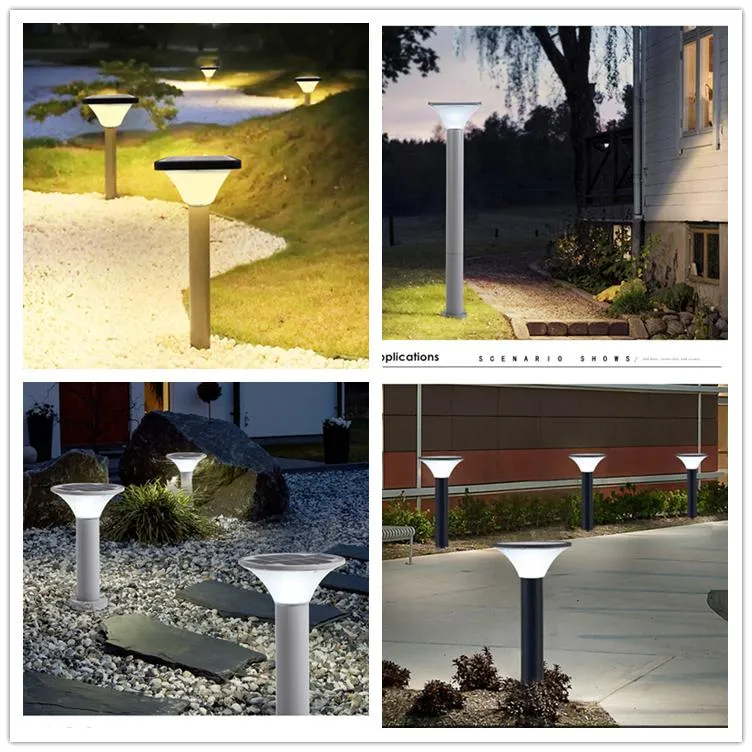 Outdoor Bollard Lamp Solar Garden Light for Lawn Yard Path Walkway