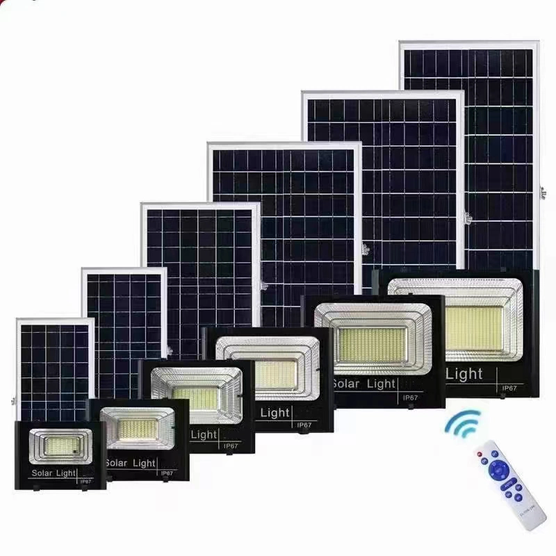 High Lumen IP67 Waterproof ABS Stadium Remote Control Solar Street Wall Light 300W 400W 600W 800W 1000W Outdoor LED Solar Flood Light