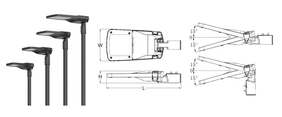 New Design 50W 80W 100W 200W Smart Outdoor SMD Street Lighting IP66 Waterproof Ik08 Road Light Public Lighting with Sensor Function LED Street Light