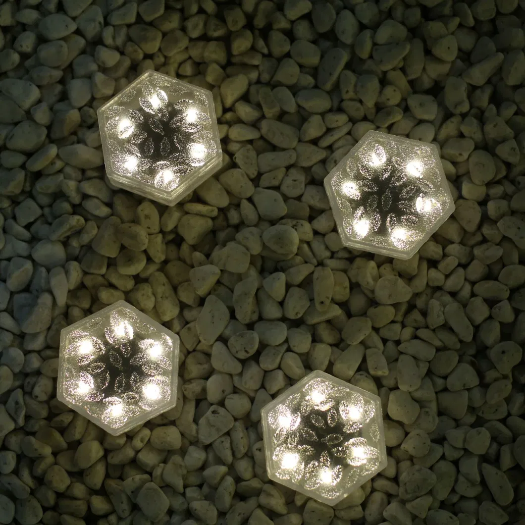 Solar Garden Light Outdoor Decorative Hexagonal Ice Brick Underground Light