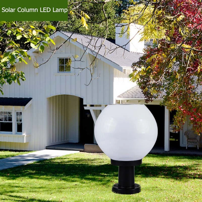 Pillar Round Solar Column Light for Garden Courtyard Park Cottage Lighting