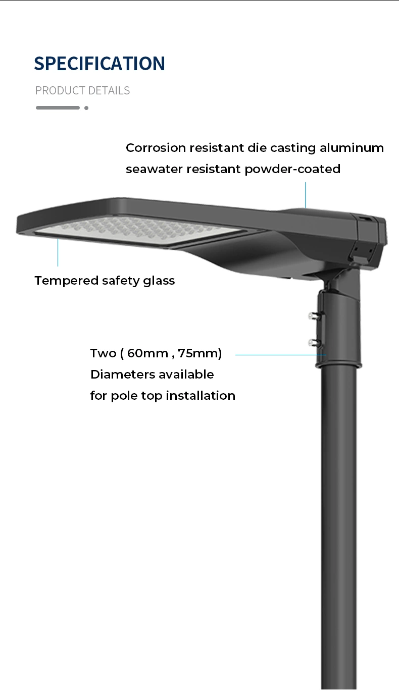 New Design 50W 80W 100W 200W Smart Outdoor SMD Street Lighting IP66 Waterproof Ik08 Road Light Public Lighting with Sensor Function LED Street Light